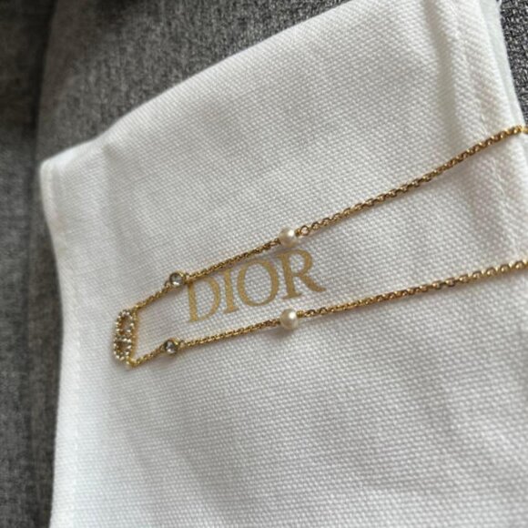 Dior Gold Necklace with White Accents - Picture 5 of 6